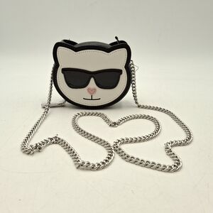 Karl Lagerfeld Black and White Cat Face Bag